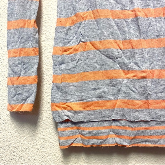 Gray tunic with orange stripes, sz SM - Picture 3 of 4